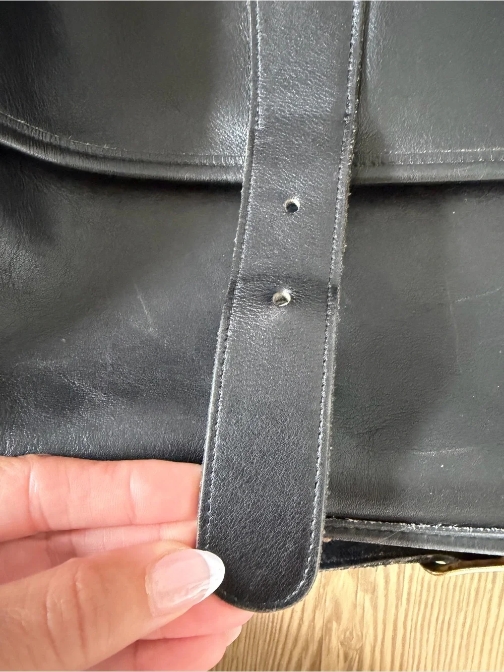 Vintage Coach Harrison Black Leather Briefcase with Top Handle
